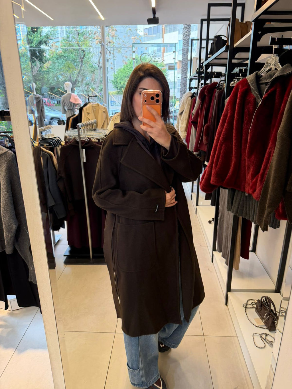 coat with belt