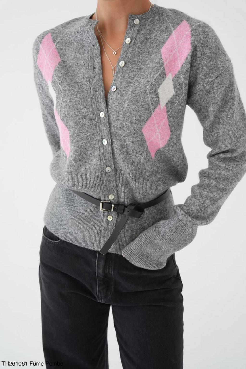 G-wool top with belt 261061
