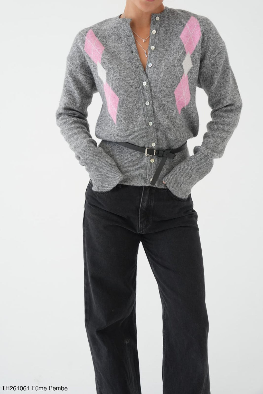 G-wool top with belt 261061