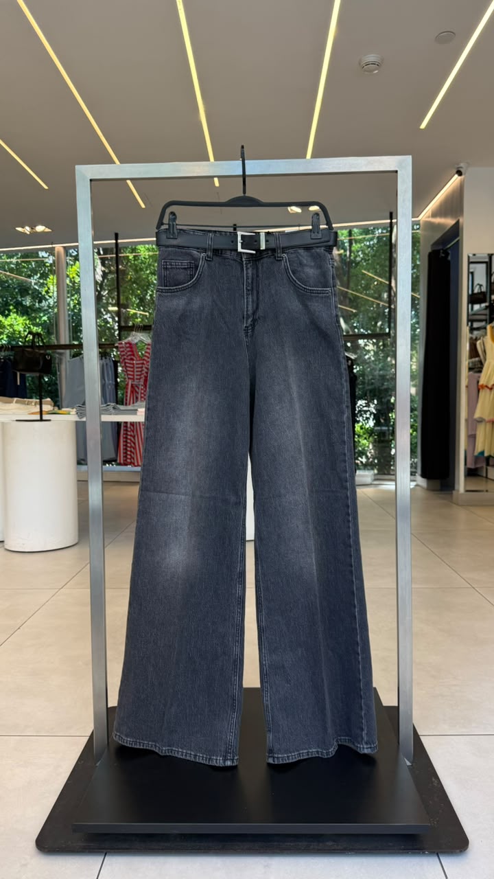 G-grey wide leg jeans1082