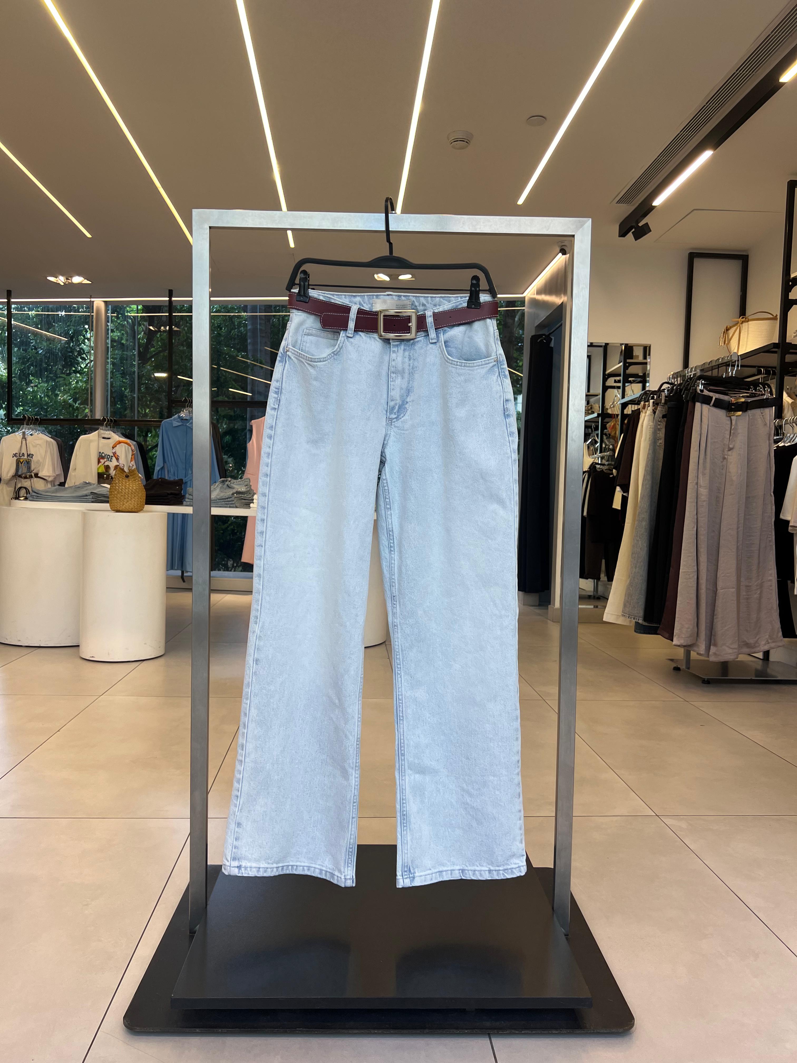 Straight jeans with belt 26813