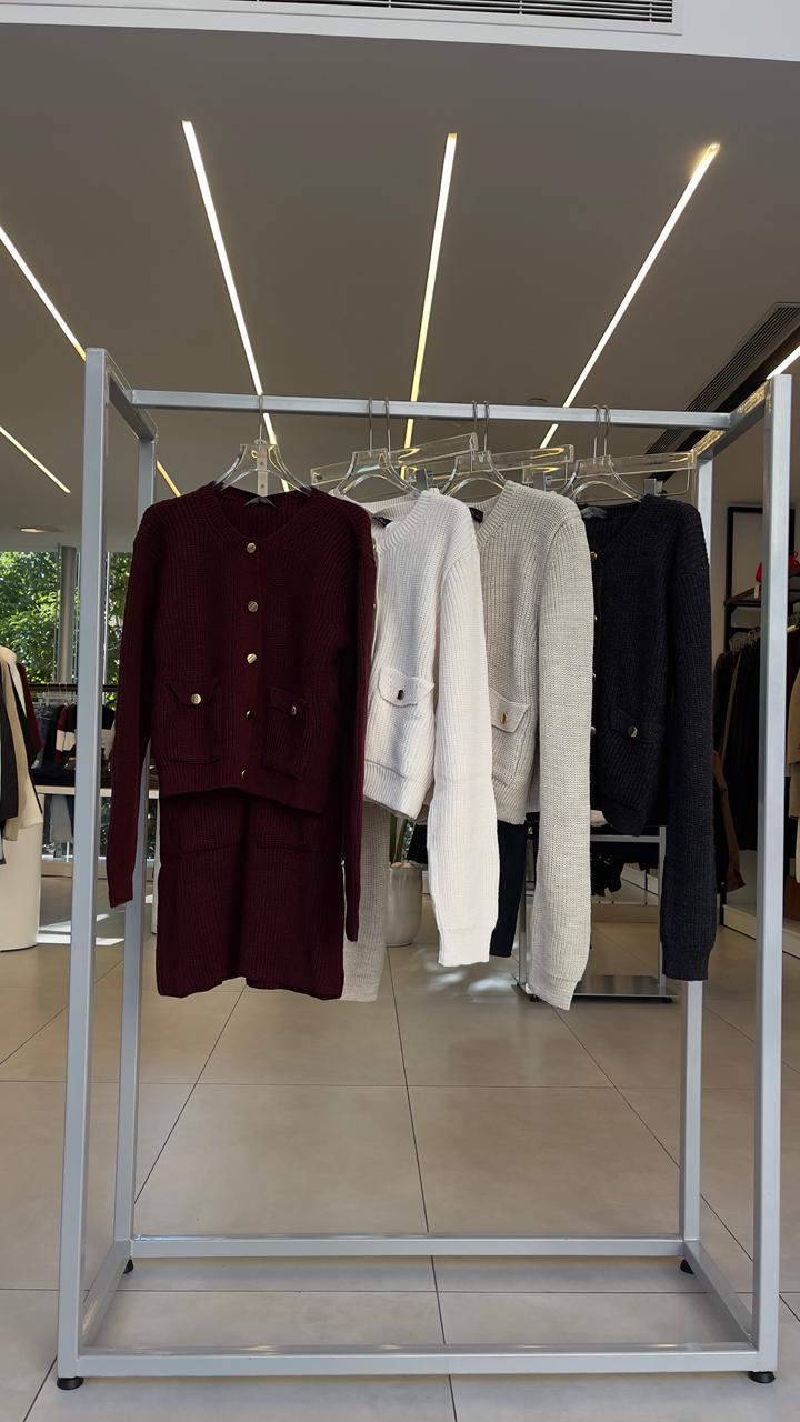 skirt set with buttons