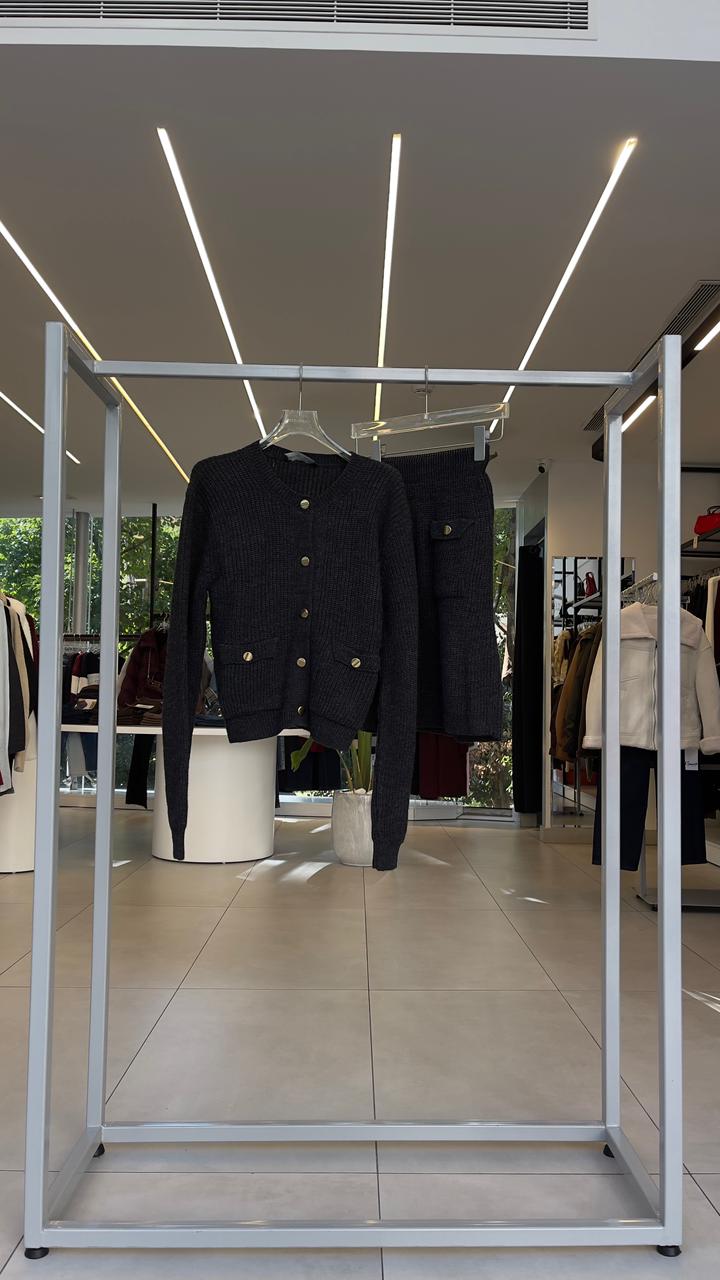 skirt set with buttons