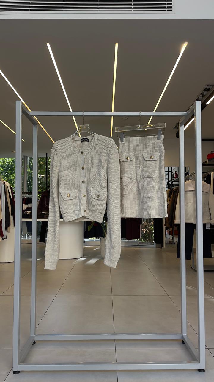 skirt set with buttons