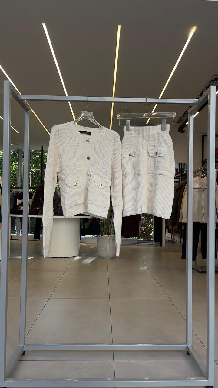 skirt set with buttons