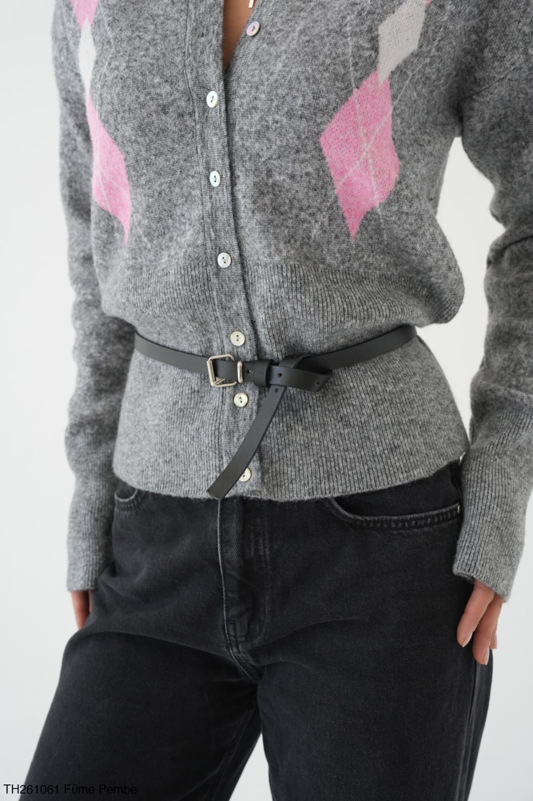 G-wool top with belt 261061