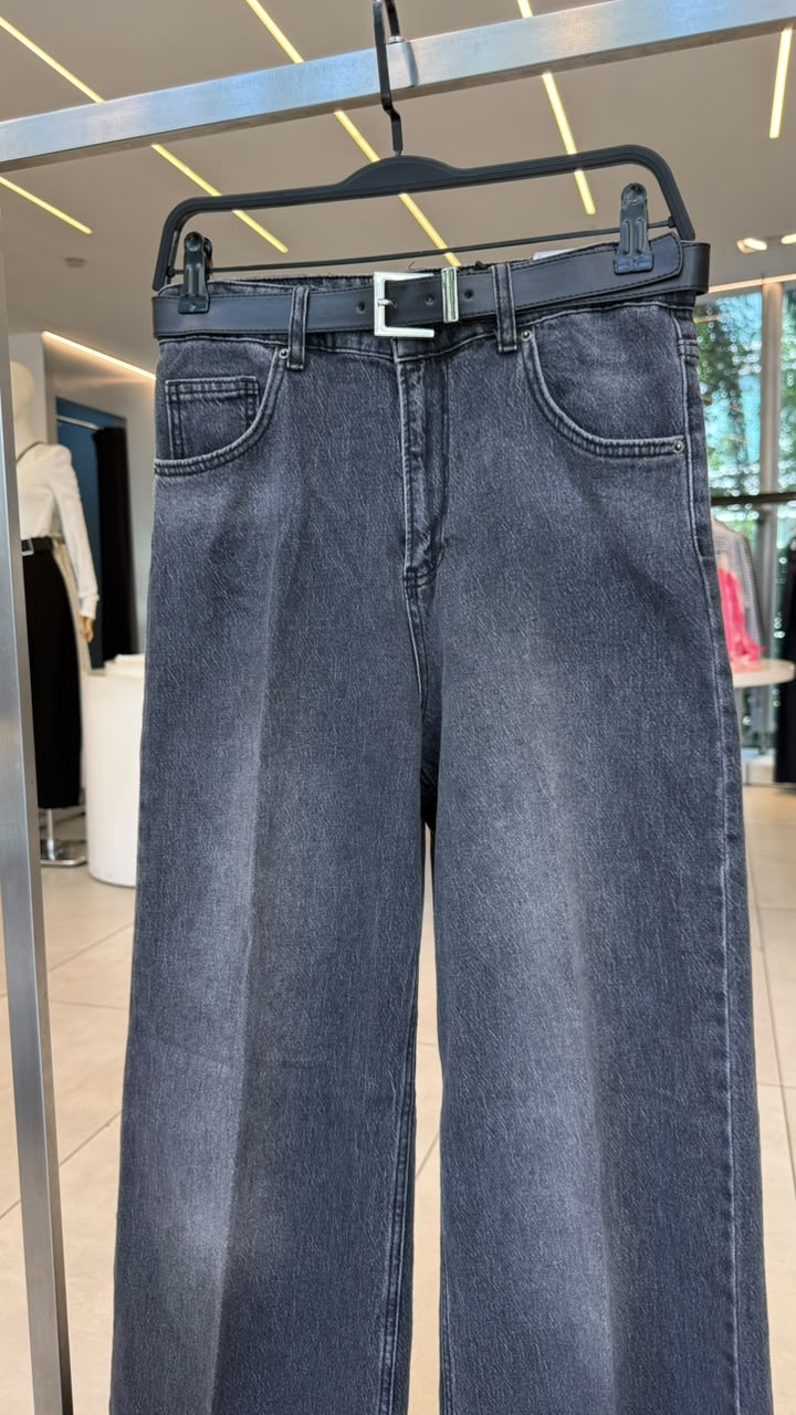 G-grey wide leg jeans1082