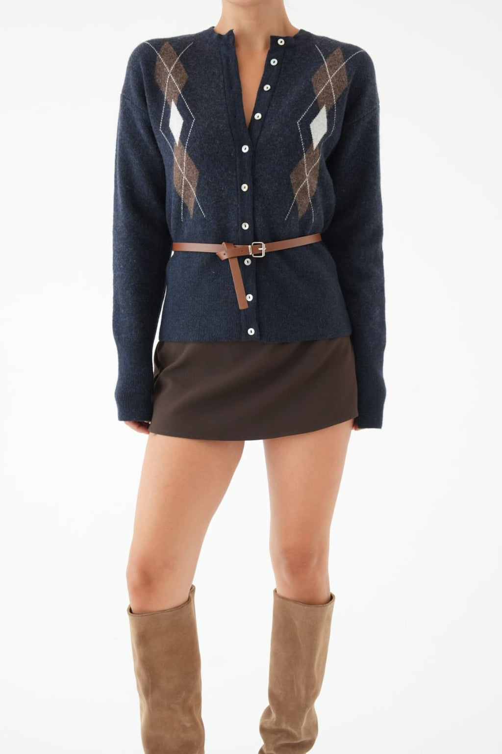 G-wool top with belt 261061