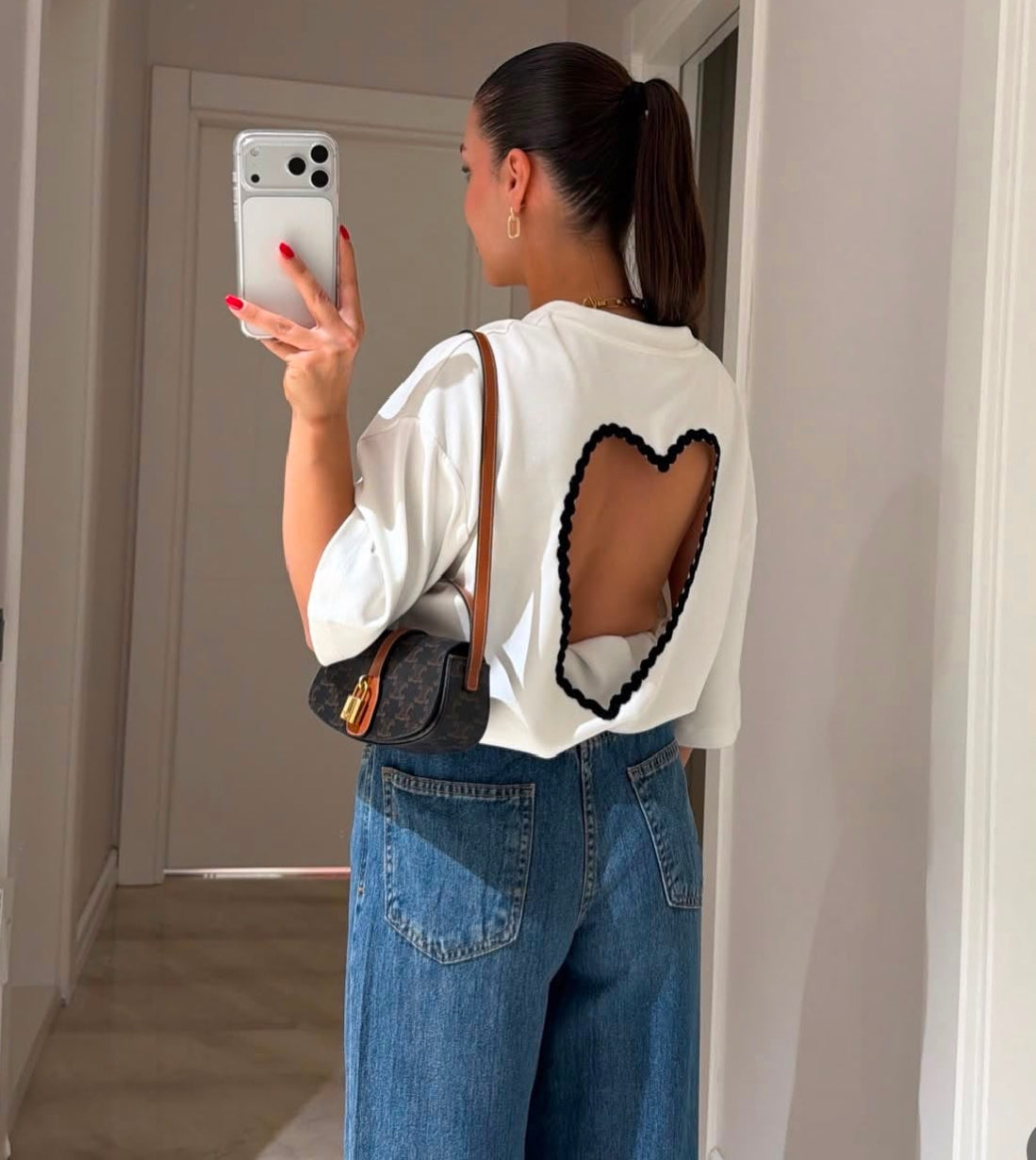 open back heart t-shirt